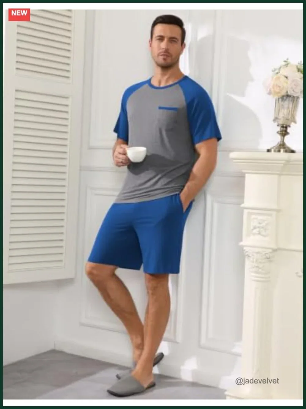 Men's Bamboo Viscose Short Sleeve Pajama Set